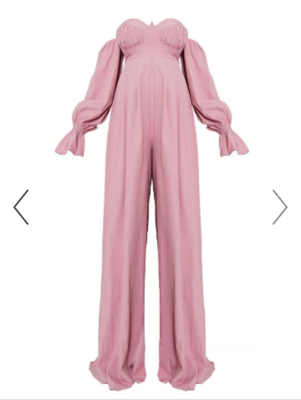 PrettyLittle Thing Maternity Pink Corset Detail Bardot Wide Leg Jumpsuit Size 6 - Picture 5 of 5